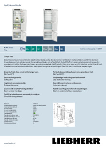Product informatie LIEBHERR koelkast inbouw ICBbi 5122 22
