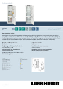 Product informatie LIEBHERR koelkast inbouw ICd 5123 20