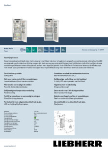 Product informatie LIEBHERR koelkast inbouw IRBbi 4170 22