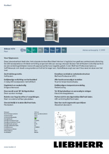 Product informatie LIEBHERR koelkast inbouw IRBbsbi 4170 22