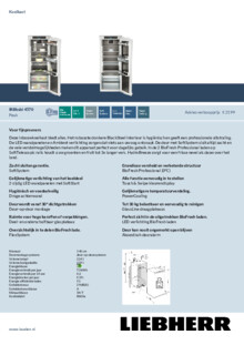 Product informatie LIEBHERR koelkast inbouw IRBbsbi 4570 22