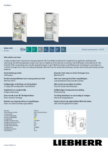 Product informatie LIEBHERR koelkast inbouw IRBdi 4851 22