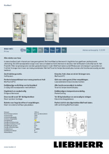 Product informatie LIEBHERR koelkast inbouw IRBdi 5170 22