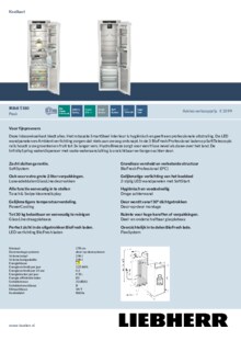 Product informatie LIEBHERR koelkast inbouw IRBdi 5180 20