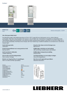 Product informatie LIEBHERR koelkast inbouw IRCBF 5121 20