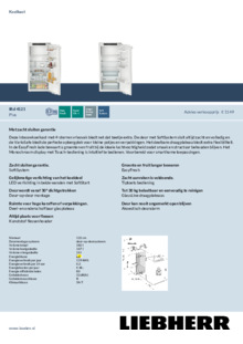 Product informatie LIEBHERR koelkast inbouw IRDdi 5120 22