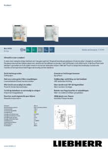 Product informatie LIEBHERR koelkast inbouw IRci 3950 62