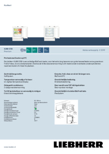 Product informatie LIEBHERR koelkast inbouw SUIB 1550 26