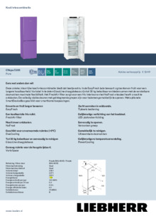 Product informatie LIEBHERR koelkast paars CNcpu 5203 22