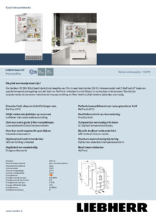 Product informatie LIEBHERR koelkast professioneel FKv1800 20