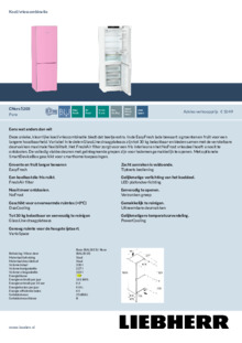 Product informatie LIEBHERR koelkast rose CNcrs 5203 22