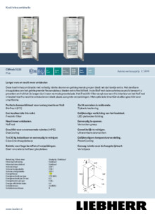 Product informatie LIEBHERR koelkast rvs CBNsdc 5223 20