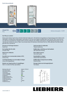 Product informatie LIEBHERR koelkast rvs CNsdb 5723 22
