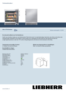 Product informatie LIEBHERR koelkast rvs OKes 1750 26
