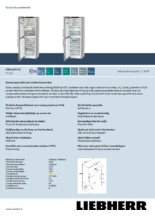 Product informatie LIEBHERR koelkast rvs SBNsdd 526i 22