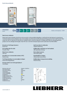 Product informatie LIEBHERR koelkast rvs look CNsfd 5203 22