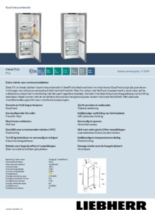 Product informatie LIEBHERR koelkast rvs look CNsfd 7723 20