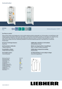 Product informatie LIEBHERR koelkast wit Rd 5220 22