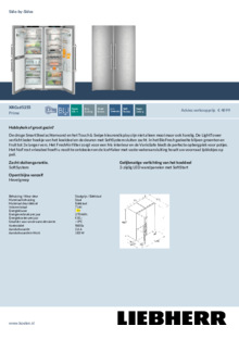 Product informatie LIEBHERR side by side koelkast XRCSD 5255 22