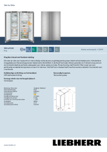 Product informatie LIEBHERR side by side koelkast rvs XRFsd 5220 20