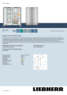 Product informatie LIEBHERR side by side koelkast rvs look XRFsf 5220 22