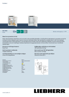 Product informatie LIEBHERR vrieskast inbouw IFNbi 3553 22