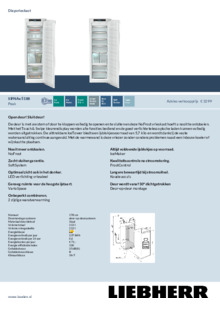 Product informatie LIEBHERR vrieskast inbouw SIFNAE 5188 20