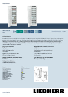 Product informatie LIEBHERR vrieskast inbouw SIFNbsdi 5188 22