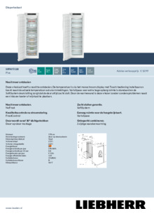 Product informatie LIEBHERR vrieskast inbouw SIFNf 5128 20