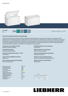 Product informatie LIEBHERR vrieskist CFD 2085 26