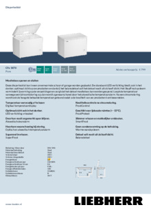 Product informatie LIEBHERR vrieskist CFE 1870 26