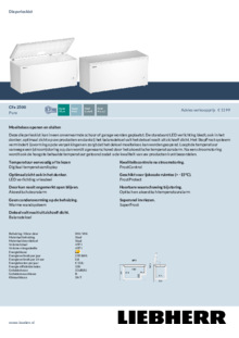 Product informatie LIEBHERR vrieskist CFe 2500 26
