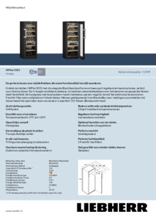 Product informatie LIEBHERR wijnkoelkast WPBSI 5052 20