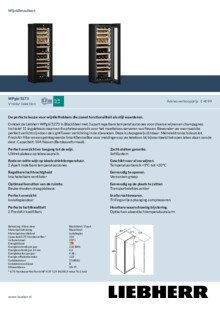 Product informatie LIEBHERR wijnkoelkast WPGBI 5273 20