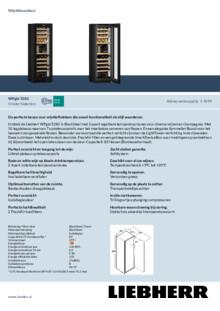 Product informatie LIEBHERR wijnkoelkast WPGBI 5283 20