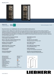 Product informatie LIEBHERR wijnkoelkast WPGBI 7472 20