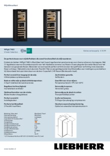 Product informatie LIEBHERR wijnkoelkast WPGBI 7483 20