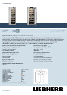 Product informatie LIEBHERR wijnkoelkast WPSD 5252 20