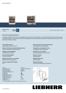 Product informatie LIEBHERR wijnkoelkast onderbouw UWTES 1672 26