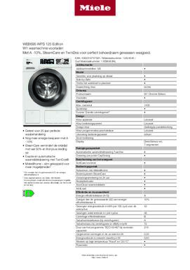Product informatie MIELE wasmachine WEB695WPS