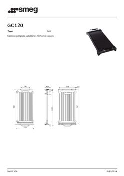 Product informatie SMEG gietijzeren grillplaat GC120