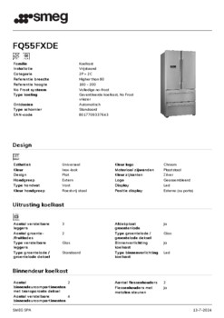 Product informatie SMEG side by side koelkast FQ55FXDE