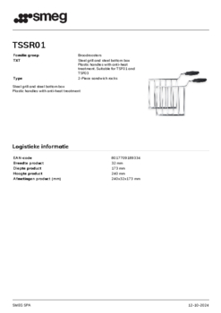 Product informatie SMEG tosti rekken TSSR01