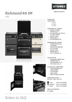 Product informatie STOVES fornuis RICHMOND DX 60 DF CREME