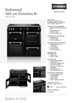 Product informatie STOVES fornuis inductie RICHMOND 100 ZLS DX ZWART