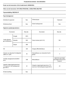 Product informatie WHIRLPOOL Amerikaanse koelkast WQ9 B2L