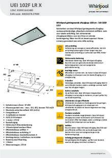 Product informatie WHIRLPOOL afzuigkap inbouw UEI 102F LR X