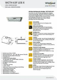 Product informatie WHIRLPOOL afzuigkap inbouw WCTH 63F LEB X