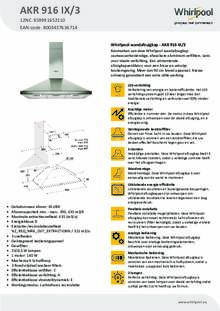 Product informatie WHIRLPOOL afzuigkap wand AKR 916 IX 3