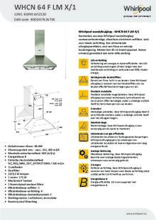 Product informatie WHIRLPOOL afzuigkap wand WHCN 64 F LM X 1